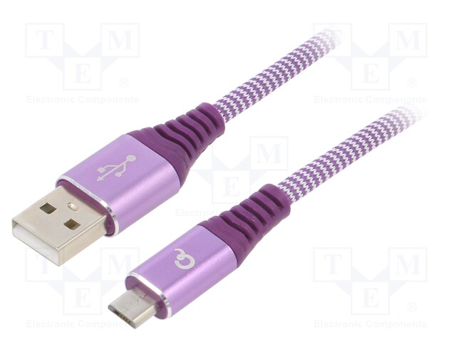 Cable; USB 2.0; USB A plug,USB B micro plug; gold-plated; 2m