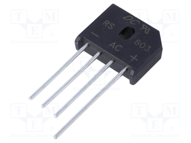 Single-phase bridge rectifier; Urmax: 200V; If: 8A; Ifsm: 200A; KBU