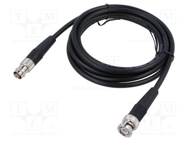 Test lead; 2x BNC male plug; BNC; Len: 2m; black; Z: 50Ω; Kind: RG58