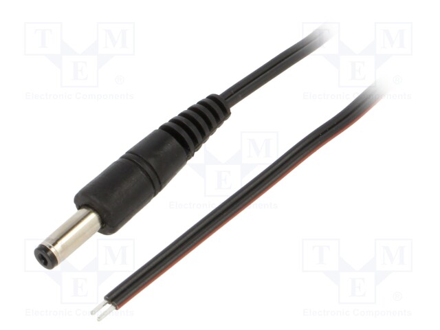 Cable; wires,DC 4,8/1,7 plug; straight; 0.35mm2; black; 1.5m