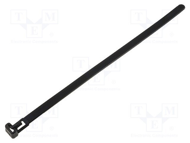 Cable tie; multi use; L: 200mm; W: 7.6mm; polyamide; 215.6N; black