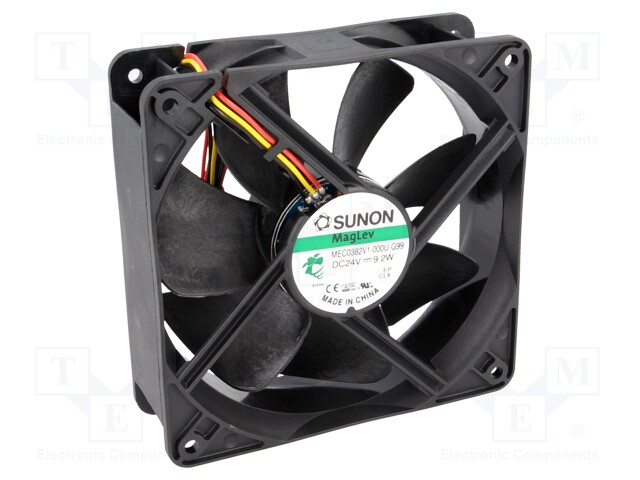 Fan: DC; axial; 24VDC; 120x120x38mm; 234.46m3/h; 44.5dBA; Vapo