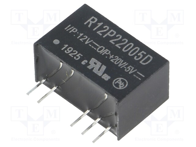 Converter: DC/DC; 2W; Uin: 10.8÷13.2V; Uout: 20VDC; Uout2: -5VDC