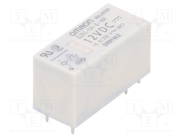 Relay: electromagnetic; SPST-NO; Ucoil: 12VDC; 12A/250VAC