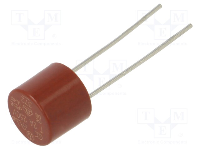 Fuse, PCB Leaded, 2 A, 250 V, TR5 372 Series, Time Delay, Radial Leaded