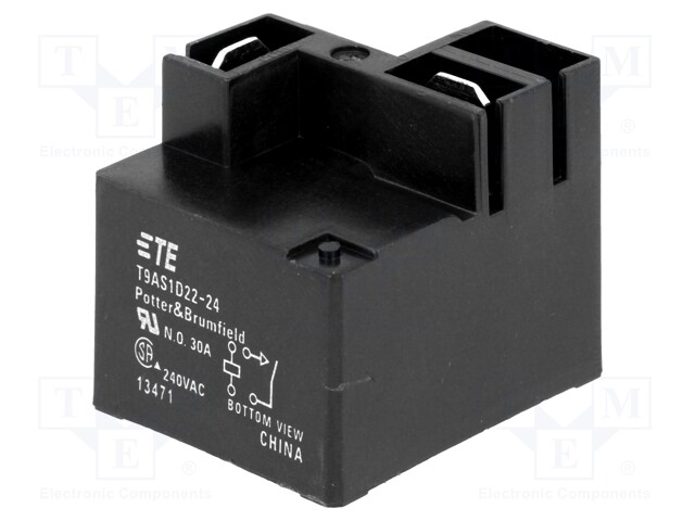 Relay: electromagnetic; SPST-NO; Ucoil: 24VDC; 30A; Series: T9A