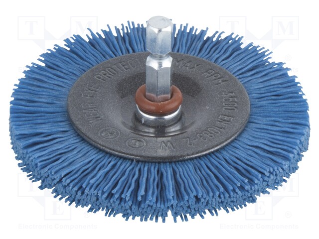 Wheel brush; 75mm; Mounting: 1/4",hexagonal; V: wire; W: 10mm