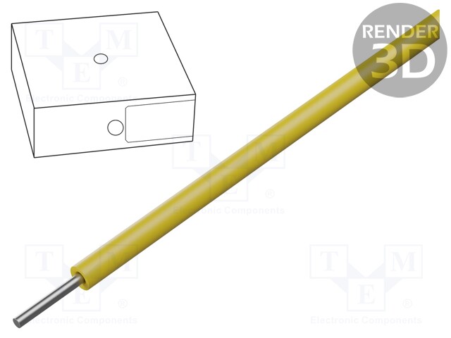 Wire; SiD; solid; Cu; 1.5mm2; silicone; yellow; -60÷180°C; 300/500V