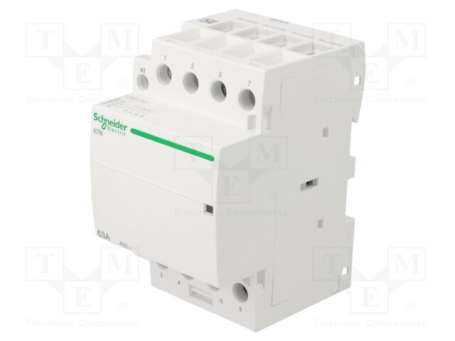 Contactor: 4-pole installation; 63A; 230÷240VAC; NO x4; IP20; 500V