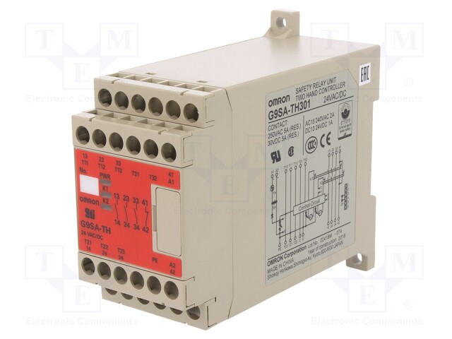Module: safety relay; Series: G9SA; 24VDC; IN: 2; Mounting: DIN