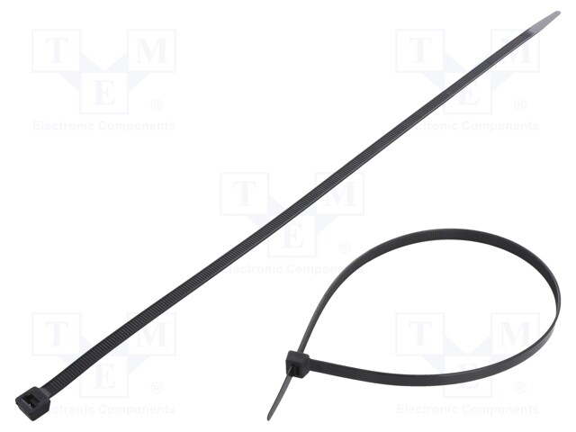 Cable tie; L: 500mm; W: 9mm; polyamide; 778N; black; Ømax: 150mm