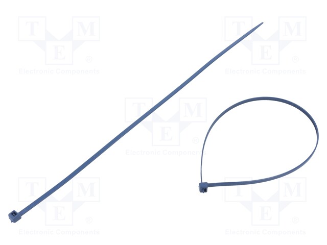 Cable tie; with metal; L: 380mm; W: 4.8mm; polyamide; 230N; blue