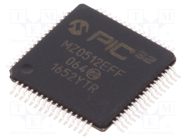 PIC microcontroller; Memory: 512kB; SRAM: 128kB; 2.2÷3.6VDC; SMD