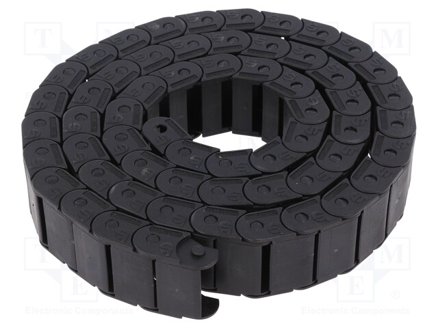 Cable chain; Series: Light; Bend.rad: 30mm; L: 1003mm; Colour: black