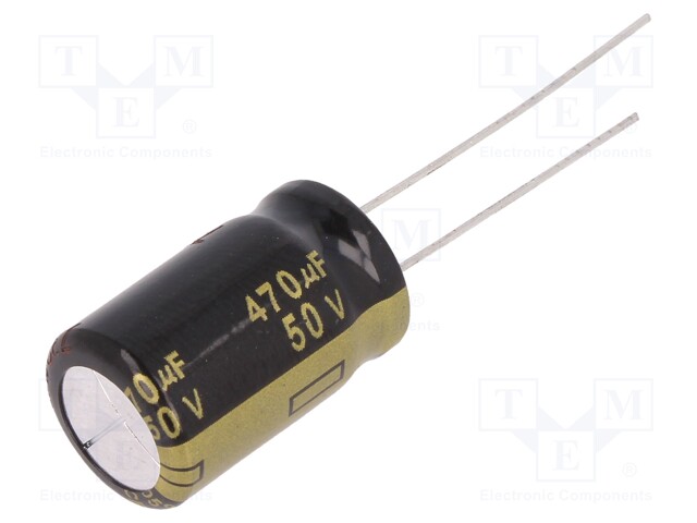 Capacitor: electrolytic; low impedance; THT; 470uF; 50VDC; ±20%