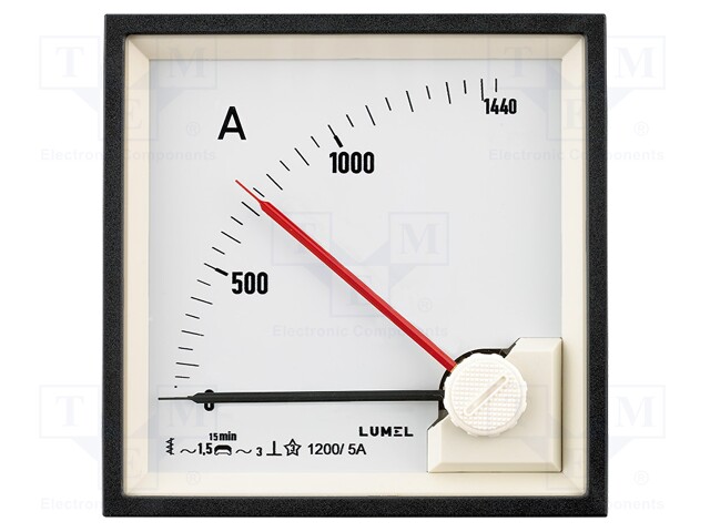 Meter; on panel; analogue; 0÷20A; Class: 3; IP40; 72x72mm; 300V; 220g