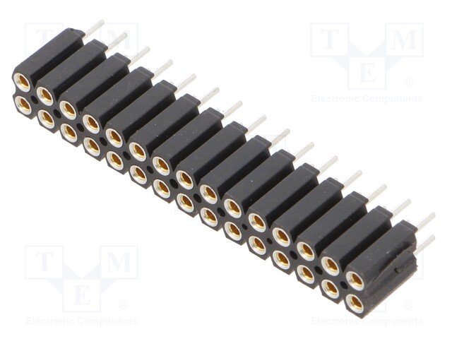 Socket; pin strips; female; PIN: 30; straight; 2.54mm; THT; 2x15