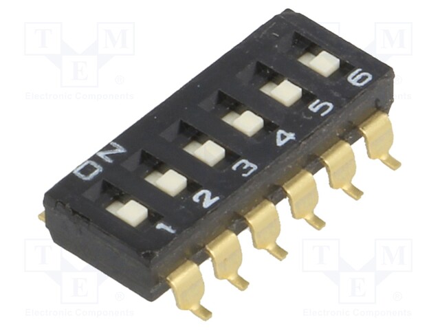 Switch: DIP-SWITCH; Poles number: 6; ON-OFF; 0.025A/24VDC; Pos: 2