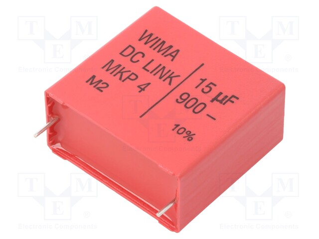 Capacitor: polypropylene; 15uF; 900V; ESR: 5.8mΩ; THT; ±10%; 22V/μs