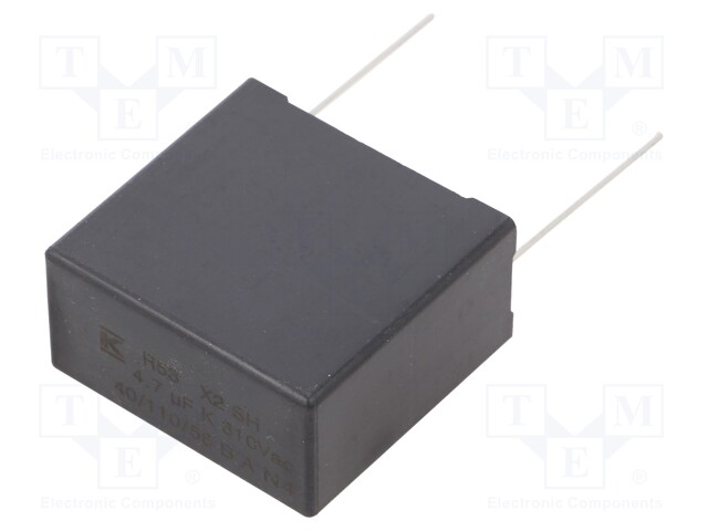 Capacitor: polypropylene; X2; 4.7uF; 27.5mm; ±10%; 32x30x16mm