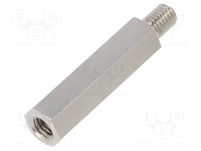 Screwed spacer sleeve; Int.thread: M5; 30mm; Ext.thread: M5; brass