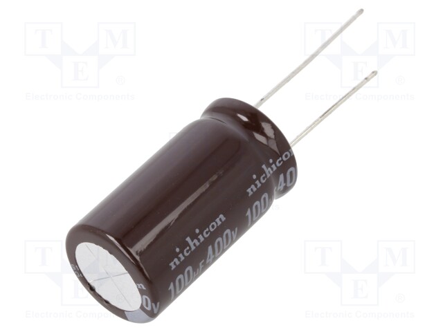 Capacitor: electrolytic; THT; 100uF; 400VDC; Ø16x31.5mm; ±20%