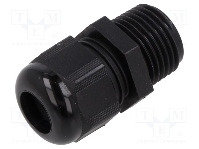 Cable gland; without nut; NPT1/2"; IP68; Mat: polyamide; black