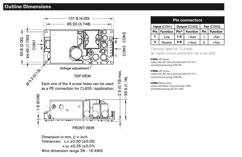 Power supply: switched-mode; 150W; 120÷370VDC; 85÷264VAC; OUT: 1