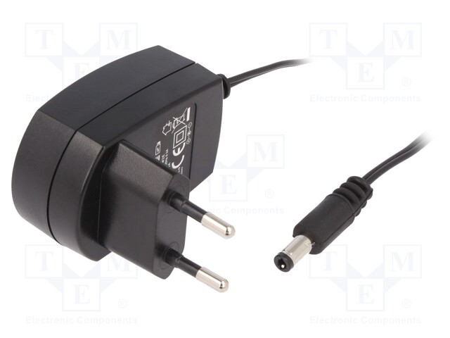 Power supply: switched-mode; 5VDC; 1.2A; Out: 5,5/2,5; 6W; Plug: EU