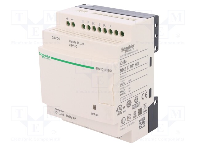 Programmable relay; IN: 6; Anal.in: 0; OUT: 4; OUT 1: relay; 24VDC