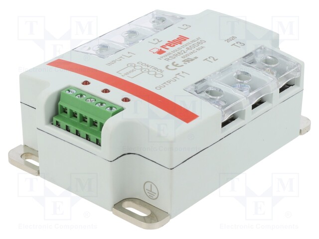 Relay: solid state; Ucntrl: 4÷32VDC; 60A; 24÷660VAC; 3-phase; IP20