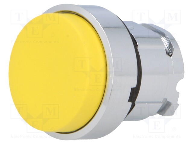 Switch: push-button; Stabl.pos: 1; 22mm; yellow; Illumin: none; IP66