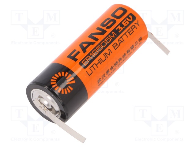 Battery: lithium; 3.6V; 18505; soldering lugs; Ø18.5x50.5mm