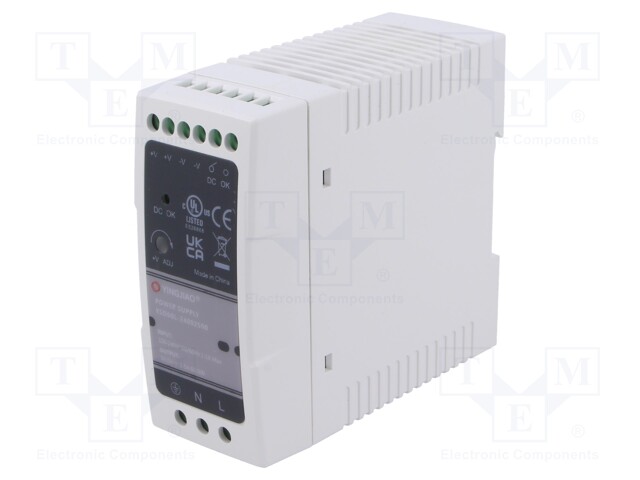 Power supply: switched-mode; for DIN rail; 60W; 24VDC; 2.5A; OUT: 1