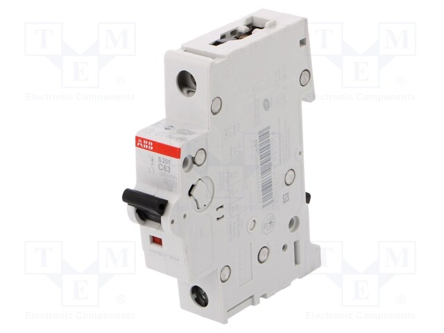 Circuit breaker; 230VAC; Inom: 63A; Poles: 1; DIN; Charact: C; 6kA