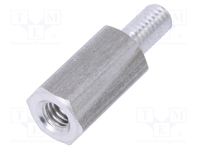 Screwed spacer sleeve; Int.thread: M3; 10mm; Ext.thread: M3