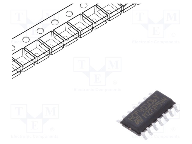 IC: digital; Schmitt trigger; NOT; Channels: 6; IN: 6; SMD; SO14