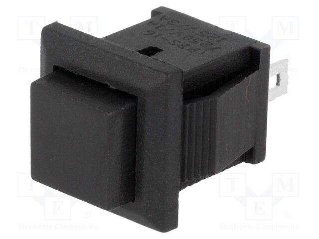 Switch: push-button; Pos: 2; SPST-NO; 1A/250VAC; black; 13x11mm