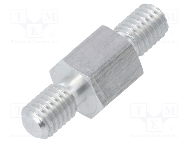 Screwed spacer sleeve; 8mm; Ext.thread: M5; hexagonal; aluminium