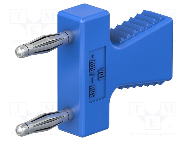 Connector: stackable safety shunt; 2mm banana; blue; 10A; 30.4mm