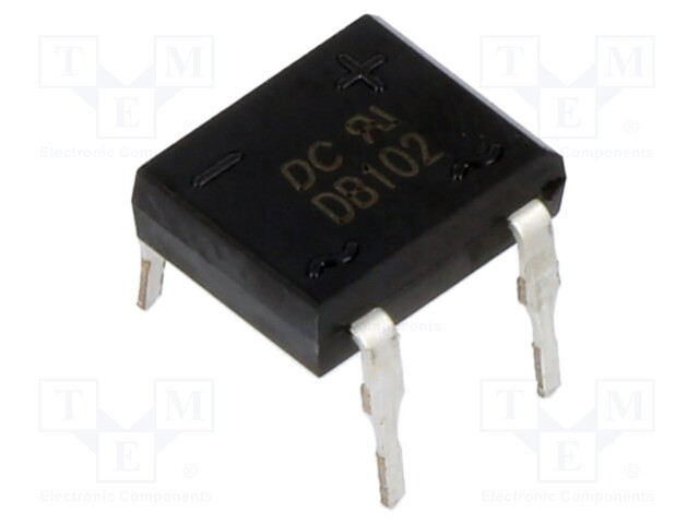 Bridge rectifier: single-phase; 100V; If: 1A; Ifsm: 50A; DB-1; THT