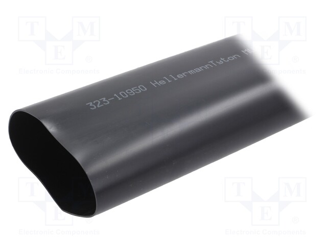 Heat shrink sleeve; 3: 1; 95mm; L: 1m; black; Wall thick: 3mm