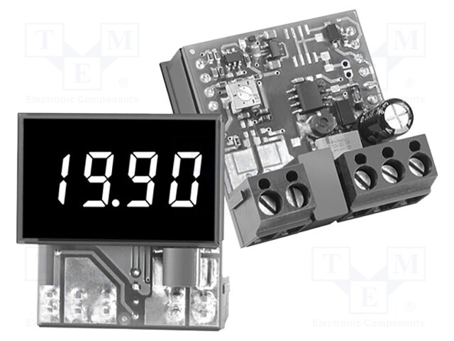 Ammeter; digital,mounting; 0÷19.99A; Meas.accur: ±0,15%; on panel