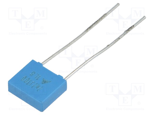 Capacitor: polyester; 2.2nF; 63VAC; 100VDC; Pitch: 5mm; ±5%