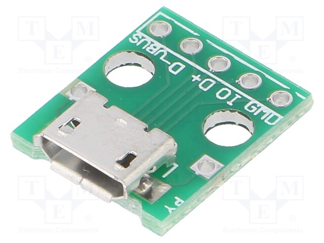 Module: adapter; connectors; 15x13mm; Micro USB