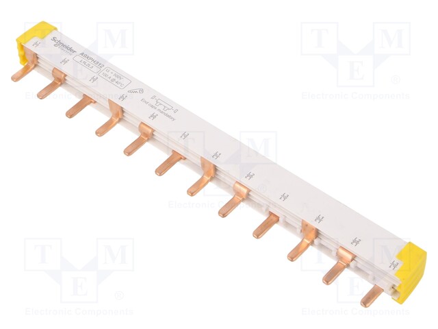 Busbar; 16mm2; Poles: 3; Urated: 415V; 100A; Pitch: 18mm; L: 220mm