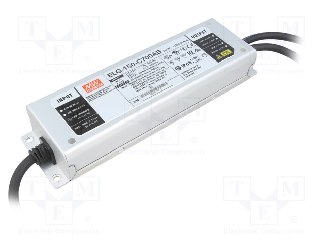 Power supply: switched-mode; LED; 149.8W; 107÷214VDC; 350÷700mA