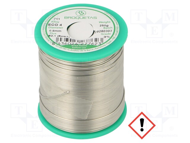 Soldering wire; Sn96,5Ag3Cu0,5; 0.8mm; 0.25kg; lead free