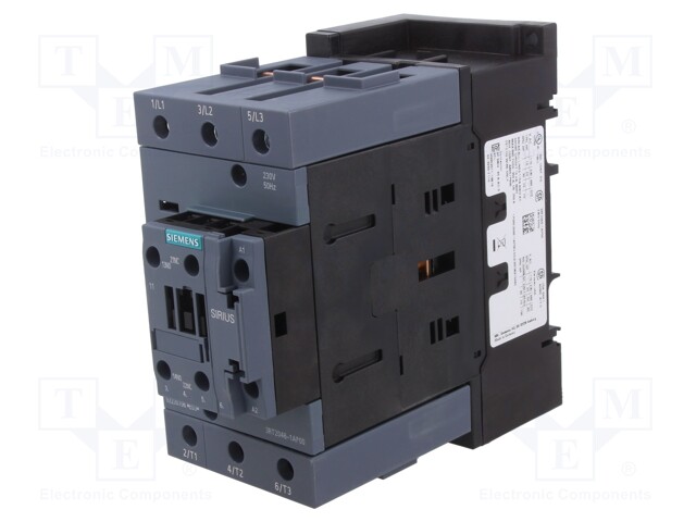 Relay Contactor, 3RT2 Series, 3PST-NO, 3P, 78 A, 75 kW, 1 kV