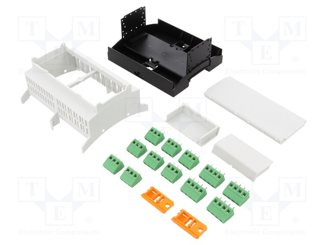 Enclosure: for DIN rail mounting; Y: 89.7mm; X: 107.6mm; Z: 62.2mm